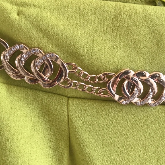 Valentine Pants Lime green zip back flare legs NEW - Picture 3 of 10